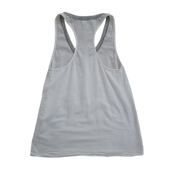 James Perse White & Grey Racerback Tank Top Women's Size 1 - Picture 2 of 5